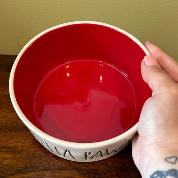 Rae Dunn "Santa Paws" Ceramic Dog Bowl - Picture 4 of 4